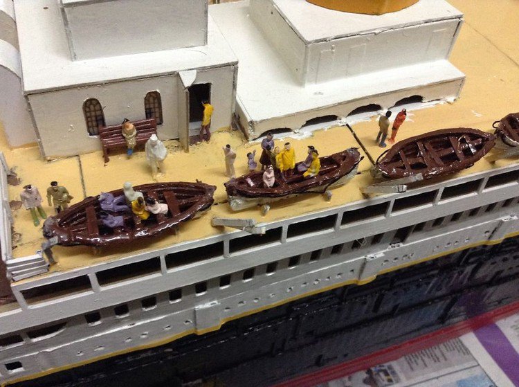 cardboard titanic boats people
