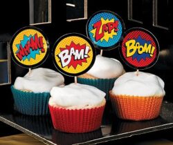 comic book cupcake toppers