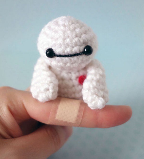 crochet figure band aid finger