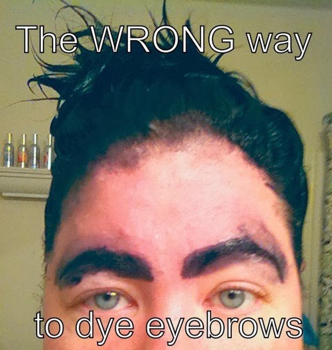 eyebrow dye fail