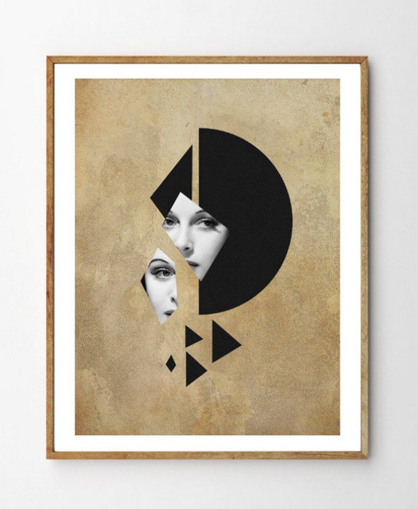 fragmented vintage woman