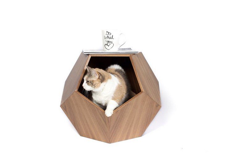geometric pet cave cat mug