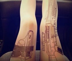 gun tattoo tights