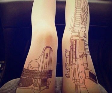 gun tattoo tights