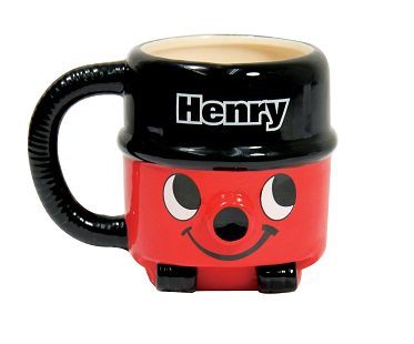 henry the hoover mug red black