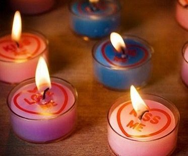 love hearts tea light candles