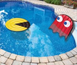 pac-man and ghost pool floats