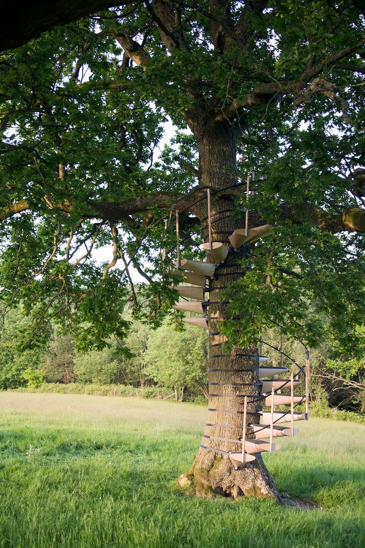 spiral staircase outside