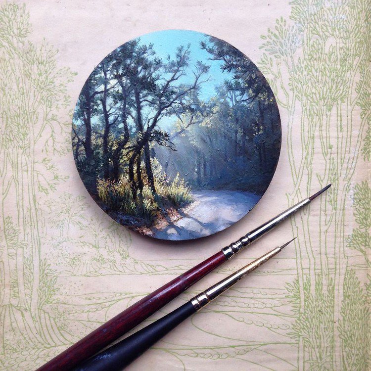 tiny forest painting brushes