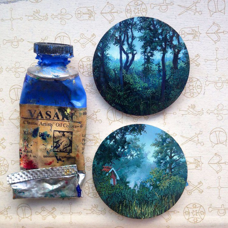 tiny paintings oil paint