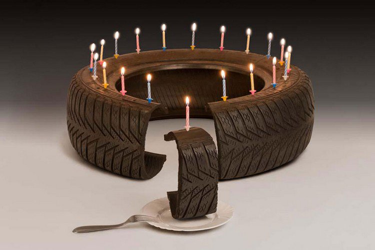 tyre birthday cake