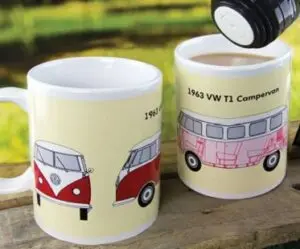 vw campervan heat changing mug