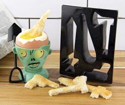 zombie egg cup and toast cutters