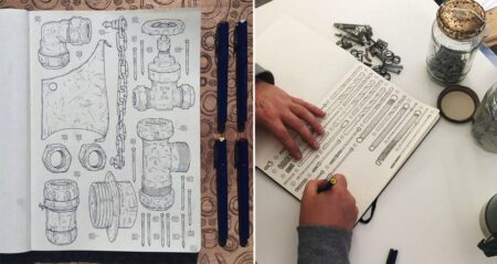 Artist Memorializes Grandfather By Sketching Items In His Old Toolshed