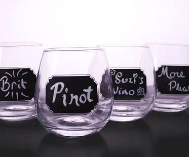 Chalkboard Stemless Wine Glasses