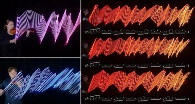LED-Enhanced Bows Capture Motions Making Music