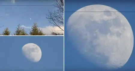 Nikon Camera Zooming In On Moon