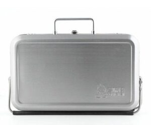 Portable BBQ Suitcase silver closed