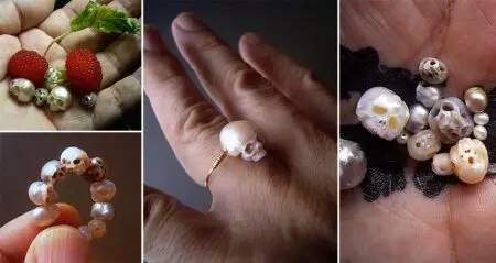Shinji Nakaba Skull Jewelry From Pearls
