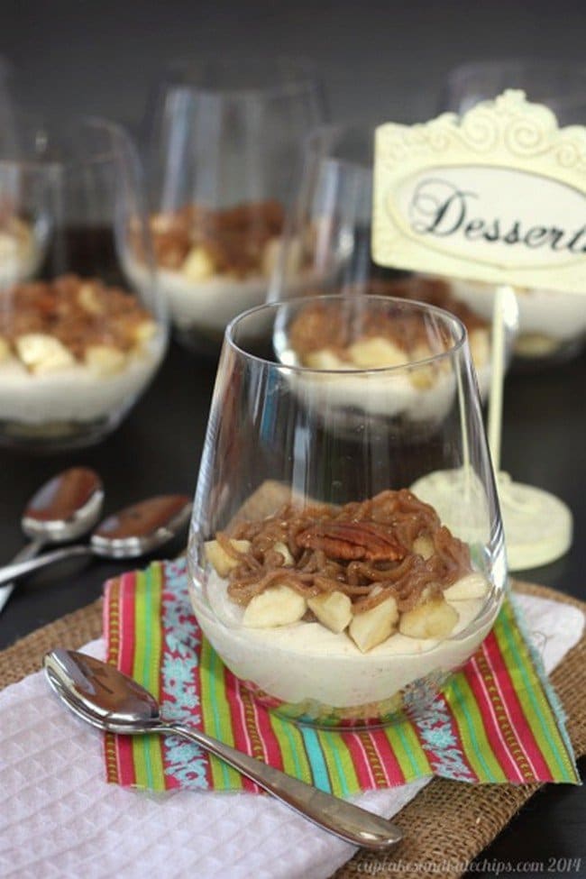 bananas foster cheesecake parfaits