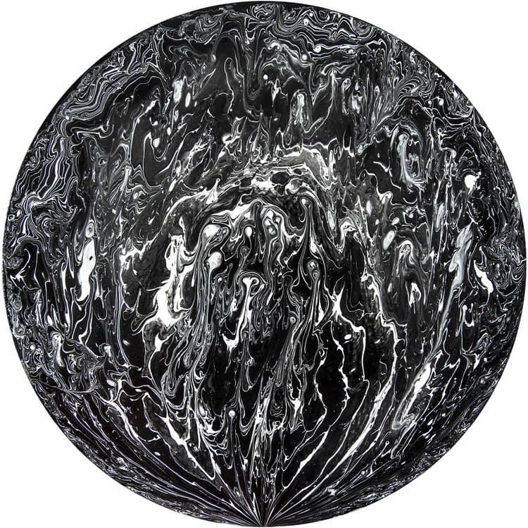 black marble circle painting