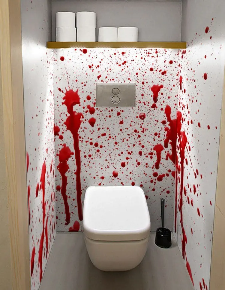 blood walls mural bathroom