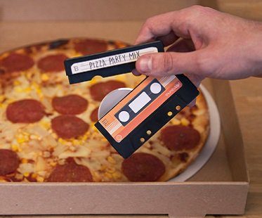 cassette tape pizza cutter