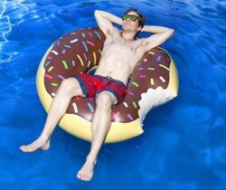 chocolate donut pool float