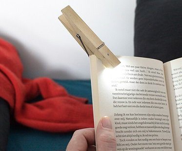 clothespin book light