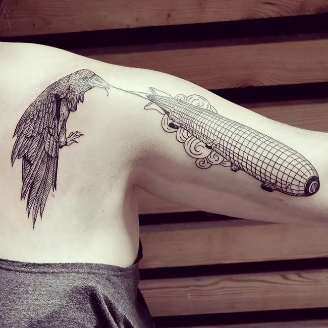 crow airship tattoo
