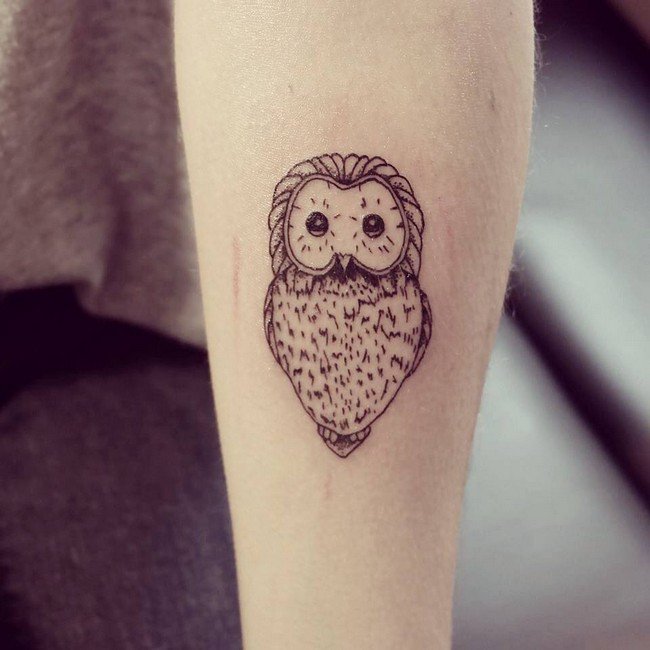 cute owl tattoo