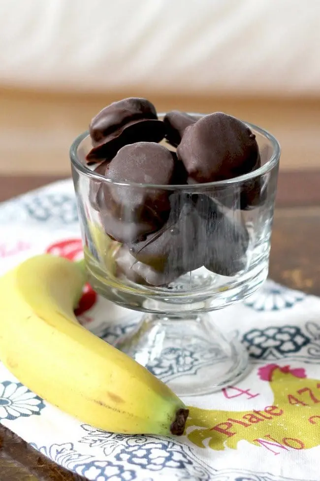 dark chocolate peanut butter banana bites