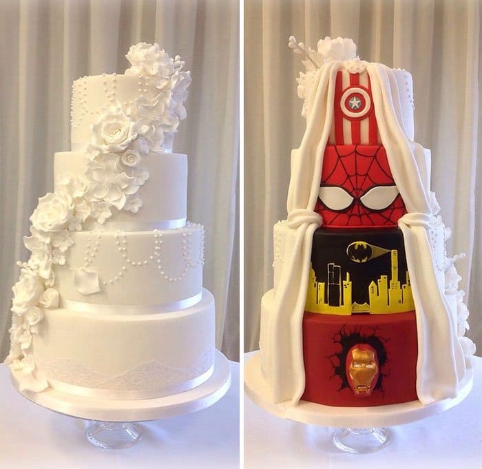 detail two face wedding cake