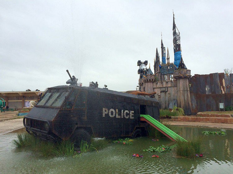 dismaland police van