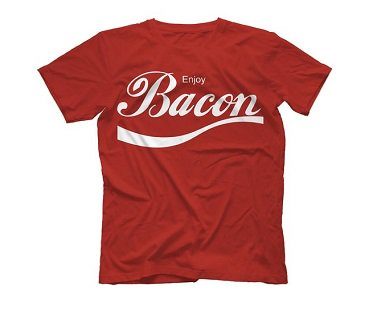 enjoy bacon t shirt red