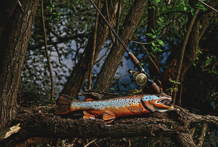 finished trout carving