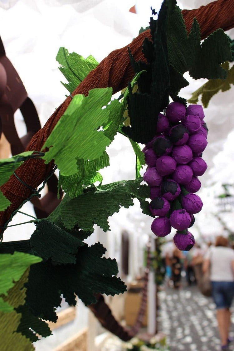 flower festival portugal fake grapes
