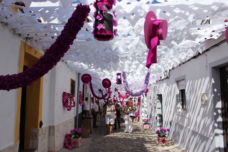 flower festival portugal hats canopy