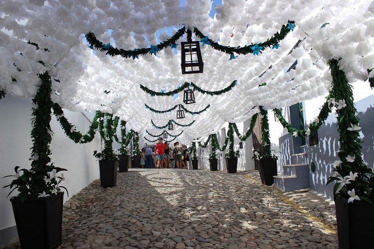 flower festival portugal white canopy