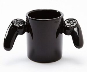 game controller mug black