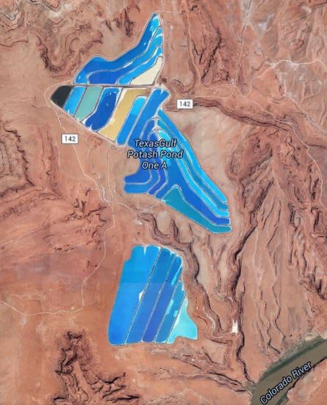 google maps potash ponds