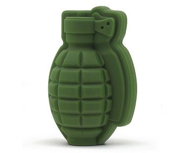 grenade ice cube mold green