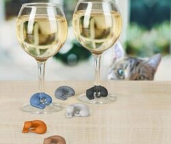 kitty wine glass markers