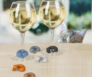 kitty wine glass markers