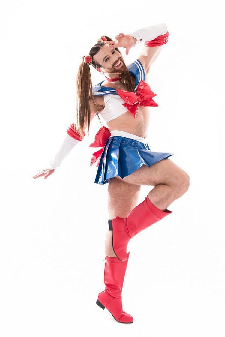 ladybeard costume posing