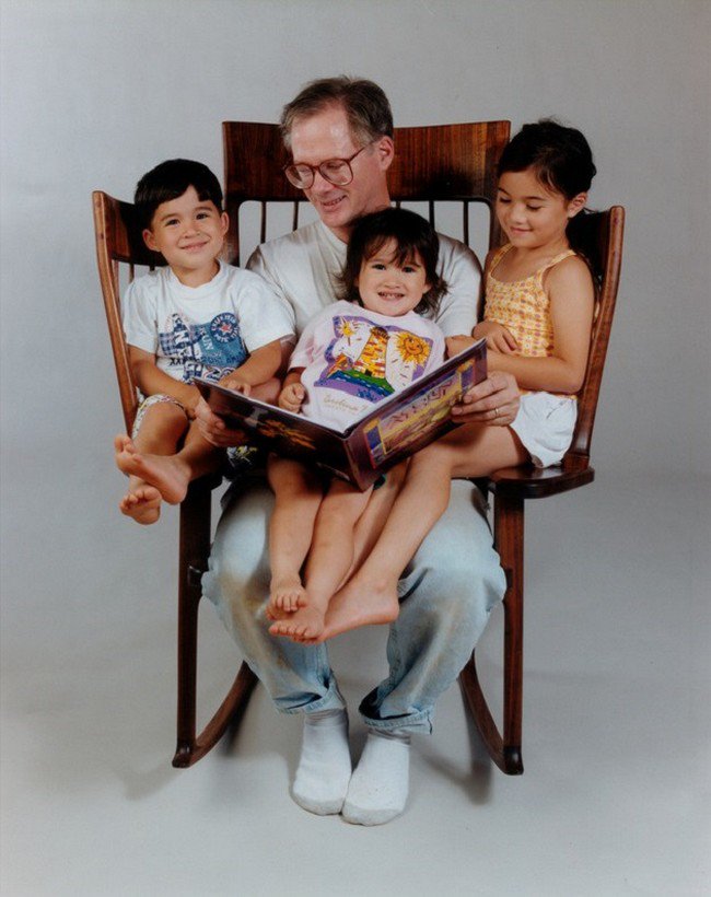 man rocking chair kids