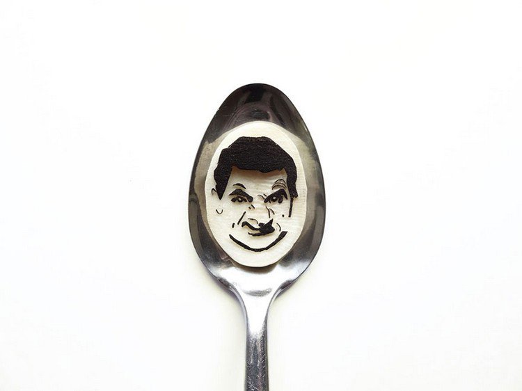 mr bean on spoon