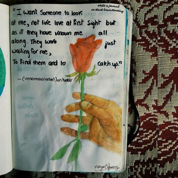 notebook rose quote
