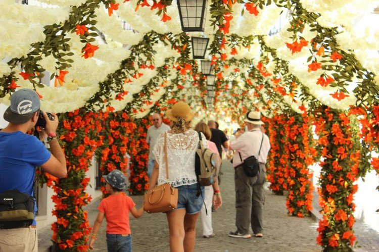 orange cream flowers people