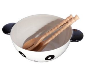 panda bowl wooden spoon